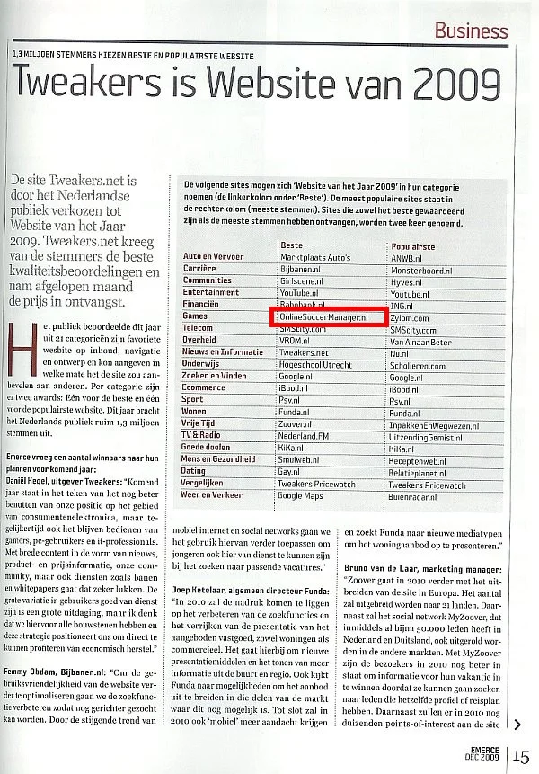 emerce website van het jaar blad 1