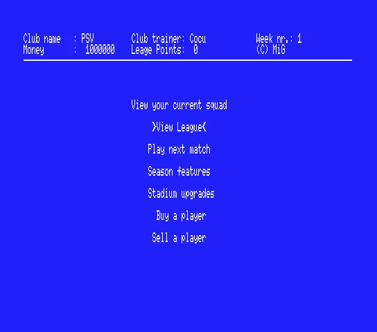 Dutch Football Manager MSX